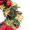 Puleo 26" Pre-Lit Artificial Pinecone, Berry, and Gold Christmas Wreath - 3 of 4