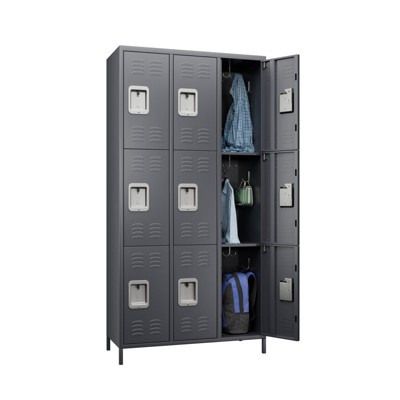 SUXXAN Metal Lockers for Employees School Office Gym Home lockers Storage,9 Doors Lockers with 18 Hooks,Assembly Required