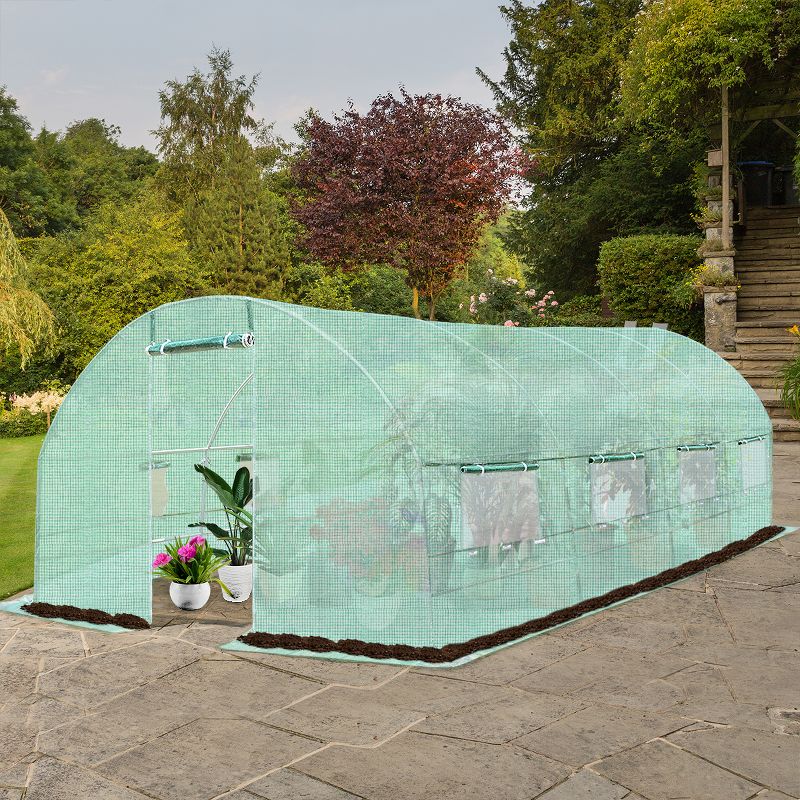 10'X6.5'X20' Walk-in Greenhouse Backyard Grow Tents Steel Frame 8 Windows, 4 of 11