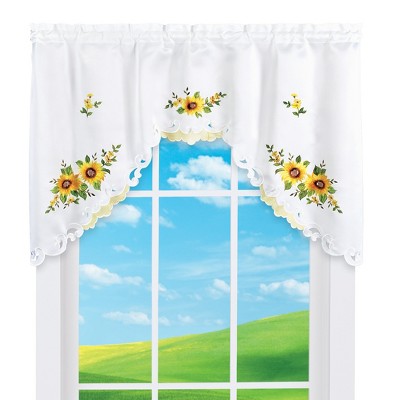 Collections Etc Sunflower Cluster Curtains