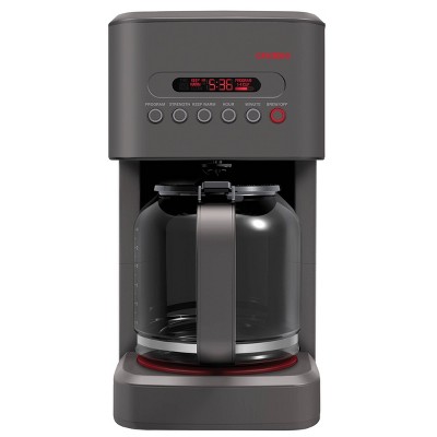 CRUXGG 14 Cup Programmable Coffee Maker with Customizable Brew Strength - Smoke