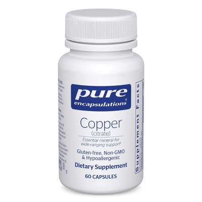 Pure Encapsulations Copper (Citrate) - Highly Bioavailable Form of Copper - 60 Capsules
