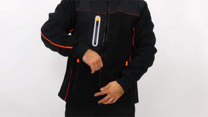 RefrigiWear Men's Insulated PolarForce Hybrid Fleece Jacket with HiVis Piping, 2 of 9, play video