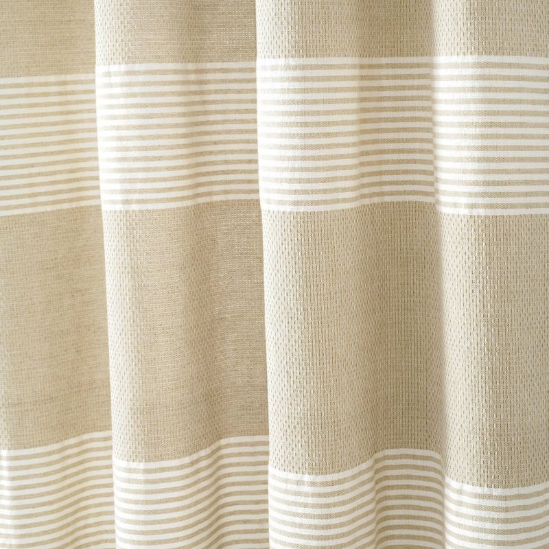 Set of 2 Farmhouse Tucker Stripe Yarn Dyed Cotton Knotted Tassel Light Filtering Window Curtain Panels - Lush Décor, 5 of 11