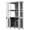 Coolbibila-63'' Tall Garden Wood Storage Cabinet, Mini Greenhouse Cold Frame With Waterproof- Roof And Lockable Door For Backyard, Storage Sheds - 3 of 4