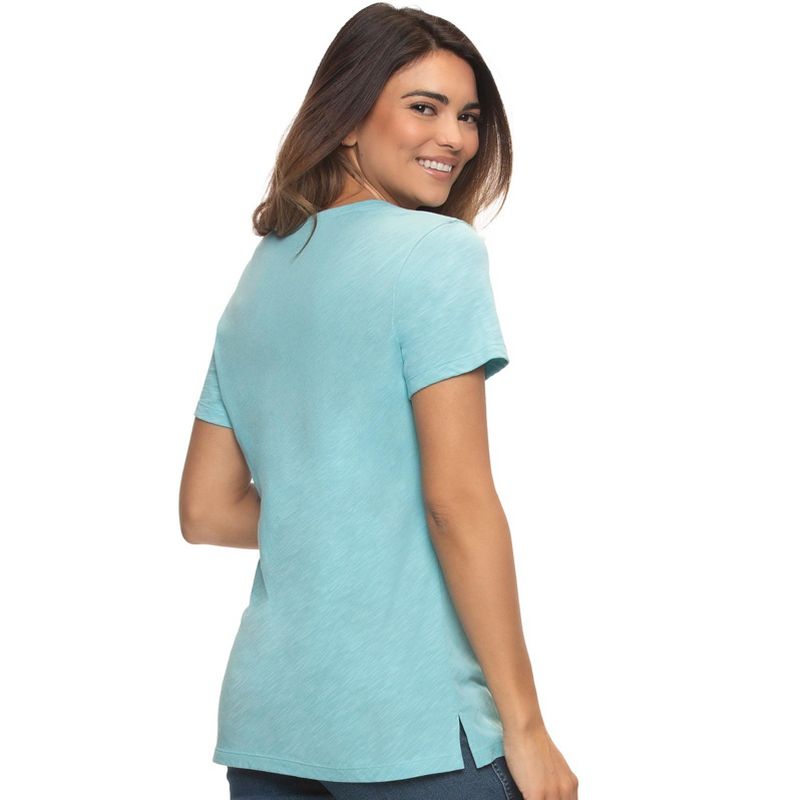 Felina Women's Slub Jersey V-Neck Tee | Short Sleeve T-Shirt, 2 of 3