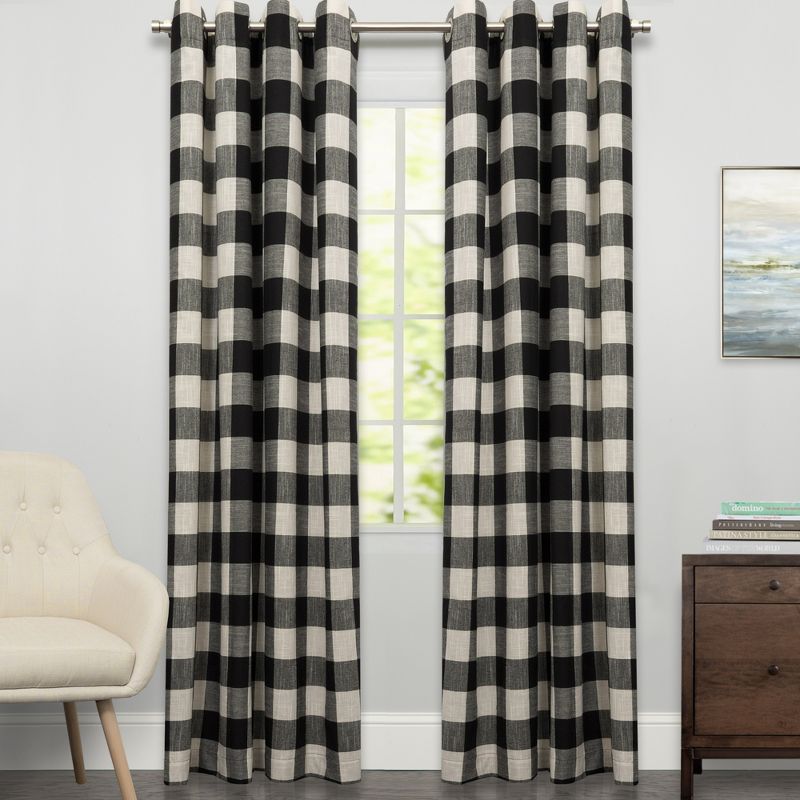 Sweet Home Collection | Courtyard Grommet Plaid Window Curtain Treatment Panel, 1 of 4