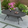 Cast Aluminum Patio Dining 81.89'' L x 41.34'' W Oval Table with a 1.88-inch Umbrella Hole - 2 of 4