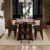 70" Wood Dining Table with Marble Texture Top and Steel Frame,Adjustable Feet,Rectangular Dining Table for Kitchen or Dining Room-Coolbibila - 3 of 4