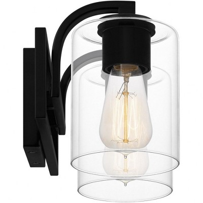 Matte Black Double Cylinder Bathroom Vanity Light
