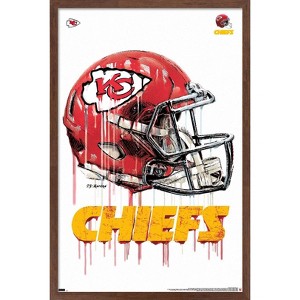 Trends International NFL Kansas City Chiefs - Drip Helmet 20 Framed Wall Poster Prints - 1 of 4