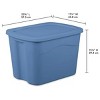 (8 Pack )18 Gallon Plastic Storage Bin with Snap-on Lid, Light Blue - 2 of 4
