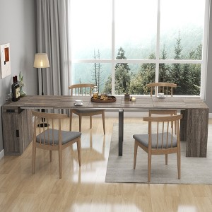 KWPZQEB Extendable Dining Table for 4-10, Expanding Dining Table with Outlet and Removable Leaves, Modern Dining Table for Kitchen, Living Room - 1 of 4