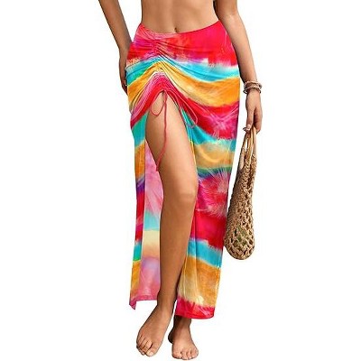 AI'MAGE Women's Sarong Swimsuit Cover Up Sheer Mesh Beach Coverup Skirt Long Bikini Wrap for Swimwear S-XXL