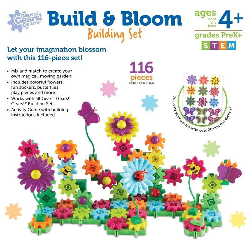 Learning Resources Gears! Gears! Gears! Build And Bloom Flower Garden Set - 116 Pieces, Ages 4+ STEM Toys for Kids, 6 of 7