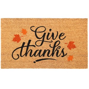 RugSmith Black Machine Tufted Give Thanks Doormat - 1 of 4