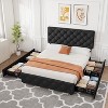 coucheta Bed Frame with Headboard and 4 Storage Drawers, Upholstered  with Stitched Button Tufted - 3 of 4