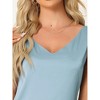 cheibear Women's Silky Satin Casual Basic V Neck Sleeveless Tank Top Blouse - 4 of 4