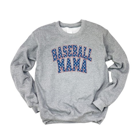 Simply Sage Market Women s Graphic Sweatshirt Baseball Mama Varsity Stars S Graphite