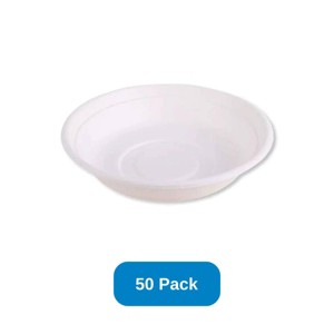 Responsible Products 32 oz Bowl Low Profile Sugarcane & Bamboo White - Pack of 50 - 1 of 3