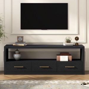 Sapphtopaz Modern TV Stand for TVs Up to 79" Storage Cabinet with 3 Drawers TV Console with Large Open Shelf Table for Living Room, Entryway - 1 of 4