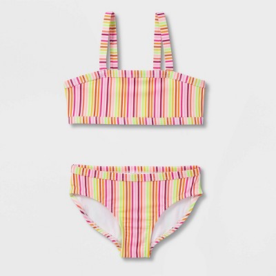 Girls' 'Happy Stripes' Striped 2pc Bikini Set - Cat & Jack™