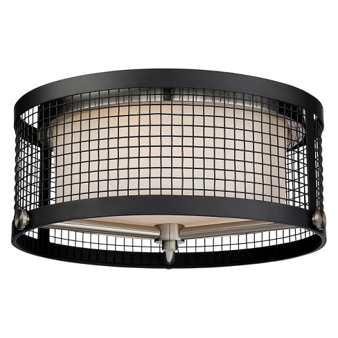Ceiling Lights Flush Mount Black With Brushed Nickel Accents Aurora Lighting