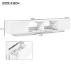 TV Stand with Fluted Tempered Glass Doors for TVs Up to 95'',Functional Media Console with Arched Cabinet Doors - The Pop Home - 3 of 4