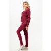 Slickblue Women's Cable Knit Sweater and Cardigan Set, Two Piece Knitwear, Wine/Sky Blue, Soft Fabric, Size S-L - 2 of 4