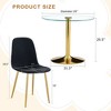 5-Piece Dining Set with Round Tempered Glass Table and 4 Armless Chairs - 4 of 4