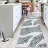 Contemporary Abstract Spray Print Area Rug Ultra Thin Low Pile Machine Washable Stain Resistant Non Slip Non Shedding Floor Carpet - 2 of 4
