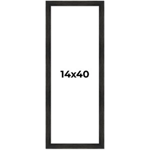 PosterPalooza | 14x40 Wide Barnwood Picture Frame, UV Acrylic, 6 Finishes - Grey, Brown, White, and Black - 1 of 4
