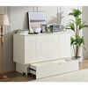Queen Size Murphy Bed with Folding Foam Mattress and Oversized Drawers - 3 of 4