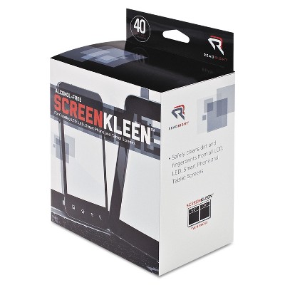 Read Right ScreenKleen Alcohol-Free Wet Wipes Cloth 5 x 5 40/Box RR1391