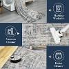 Acekool 5x7 Washable Rug - Low Pile Non-Slip Indoor Carpet, Soft Vintage Design for Living Room, Dining Area, Entryway, Grey & Cream - 2 of 4