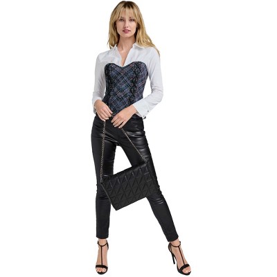 VENUS Womens Layered Tweed Bustier Top