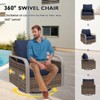 EAGLE PEAK Wicker Bistro Table and Chairs, Outdoor Patio Furniture, Swivel Rocking Chairs Ottomans & Table, 5 Piece Set - 4 of 4