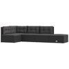 vidaXL 5 Piece Patio Lounge Set with Cushions Black Poly Rattan - 2 of 4
