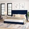 Soren Velvet Upholstered Platform Bed Frame with Wingback Headboard - Taylor & Logan - 4 of 4