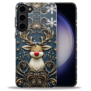 BONGEEK Case Compatible with Samsung Galaxy S23 Plus,Scratch Resistant Hybrid 2-Layer Hard Shell Bright Phone Case,Christmas Snowflake Reindeer Lovely - 1 of 4