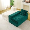 KWPZQEB 120.08" Luxury Turtle Sofa, Color-Block Velvet Sofa with 6 Pillows, Mid Century Modular Floor Sofa for Living Room, Apartment - 4 of 4