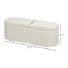 46" Teddy Fleece Upholstered Bedroom Bench, End of Bed Bench with Thick Padded Cushion and Wood Frame - 3 of 4
