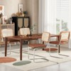 Sapphtopaz Dining Chairs Set of 2 with Rattan Mesh Backrest Upholstered Armless Chair with C-Shaped Base Kitchen Chair for Dining Room - 4 of 4