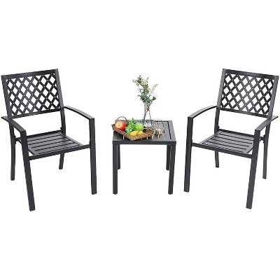 3pc Classical Patio Wrought Iron Bistro Set - Captiva Designs
