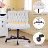 Criss Cross Legged Chair with Wheels, 300 LBS Wide Seat Armless Chair, ModernSwivel Chair, Height Adjustable Home Office Desk Chair for Bedroom - 4 of 4
