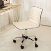 Okak Modern Air Lift Armless Home Office Desk Chair with Wheels,PU Leather Swivel Task Chair for Office,Study,Studio - 4 of 4