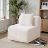 Mshliw Lounge Chair with Fuzzy Fabric, Single Sofa, All-Foam Cushion and Pocket Springs, Accent Pillow and Ottoman for Living Room Bedroom Home - 4 of 4