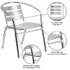 Emma and Oliver Heavy Duty Aluminum Indoor-Outdoor Stack Chair w/ Triple Slat Back - 3 of 4