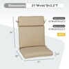 Aoodor Outdoor High Back Dining Chair Cushion Set, Water Proof & Stain Resistant Polyester Fabric Cover with Ties and Zipper, Set of 4 - 4 of 4