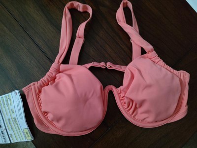 Women's Shirred Cup Continuous Underwire Bikini Top - Shade & Shore™ Pink  34A